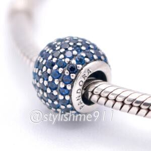 Authentic PANDORA Pave Lights with Blue Crystal Charm  - 791051NCB